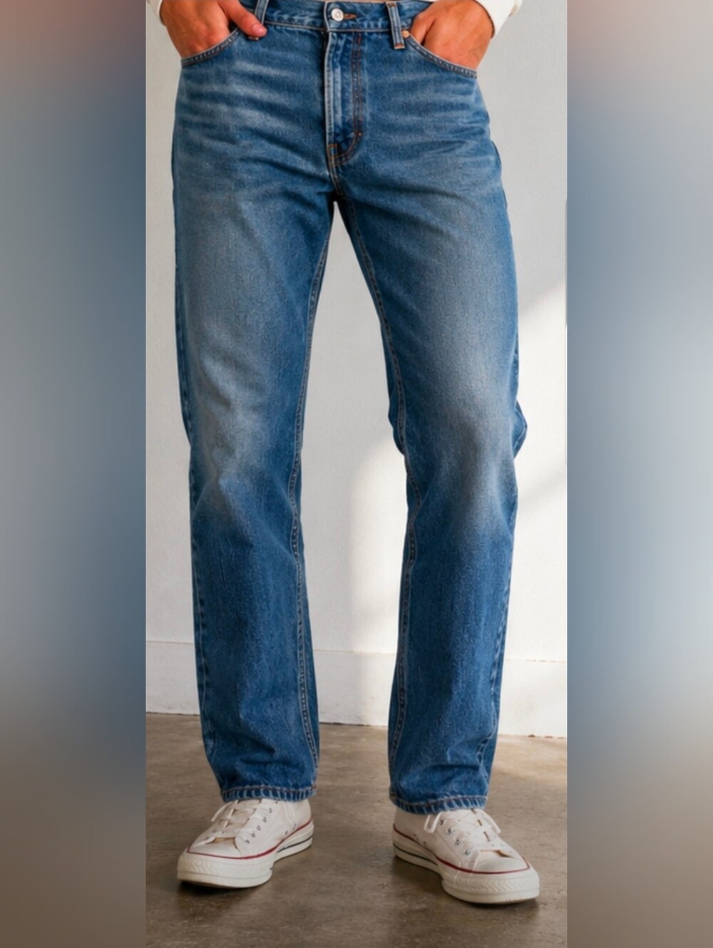 Levi's 505 Men's Straight Leg Jeans in Medium Blue Wash 38x30